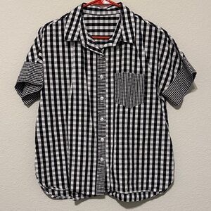 Black and White Checkered Men's Shirt